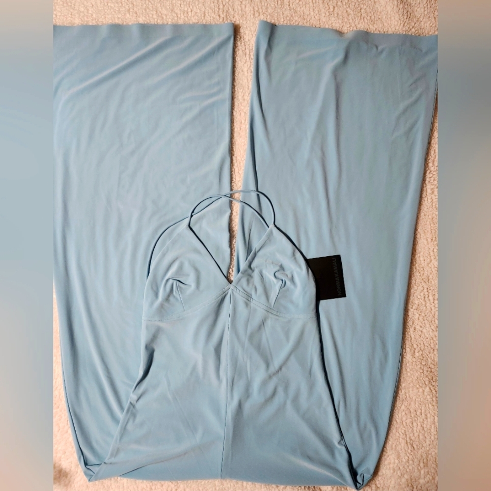 NWT Norma Kamali x REVOLVE Low Back Slip Jumpsuit in Powder Blue Size M - Picture 5 of 13